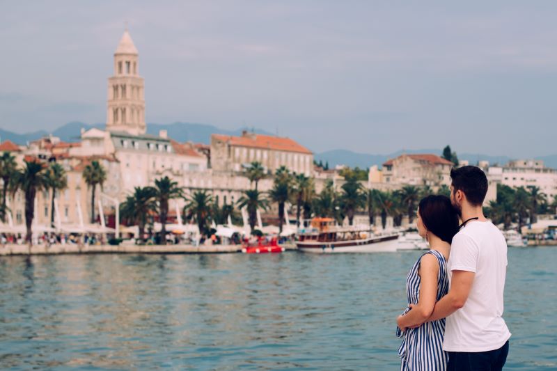 split croatia wedding couple