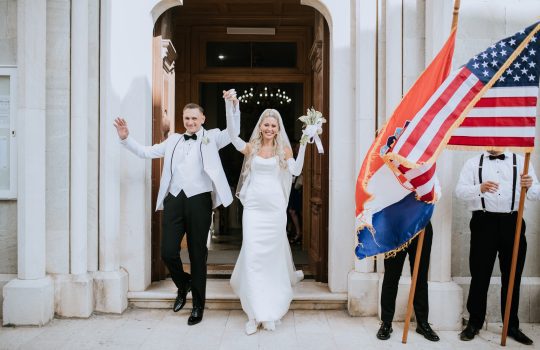 trogir wedding couple church